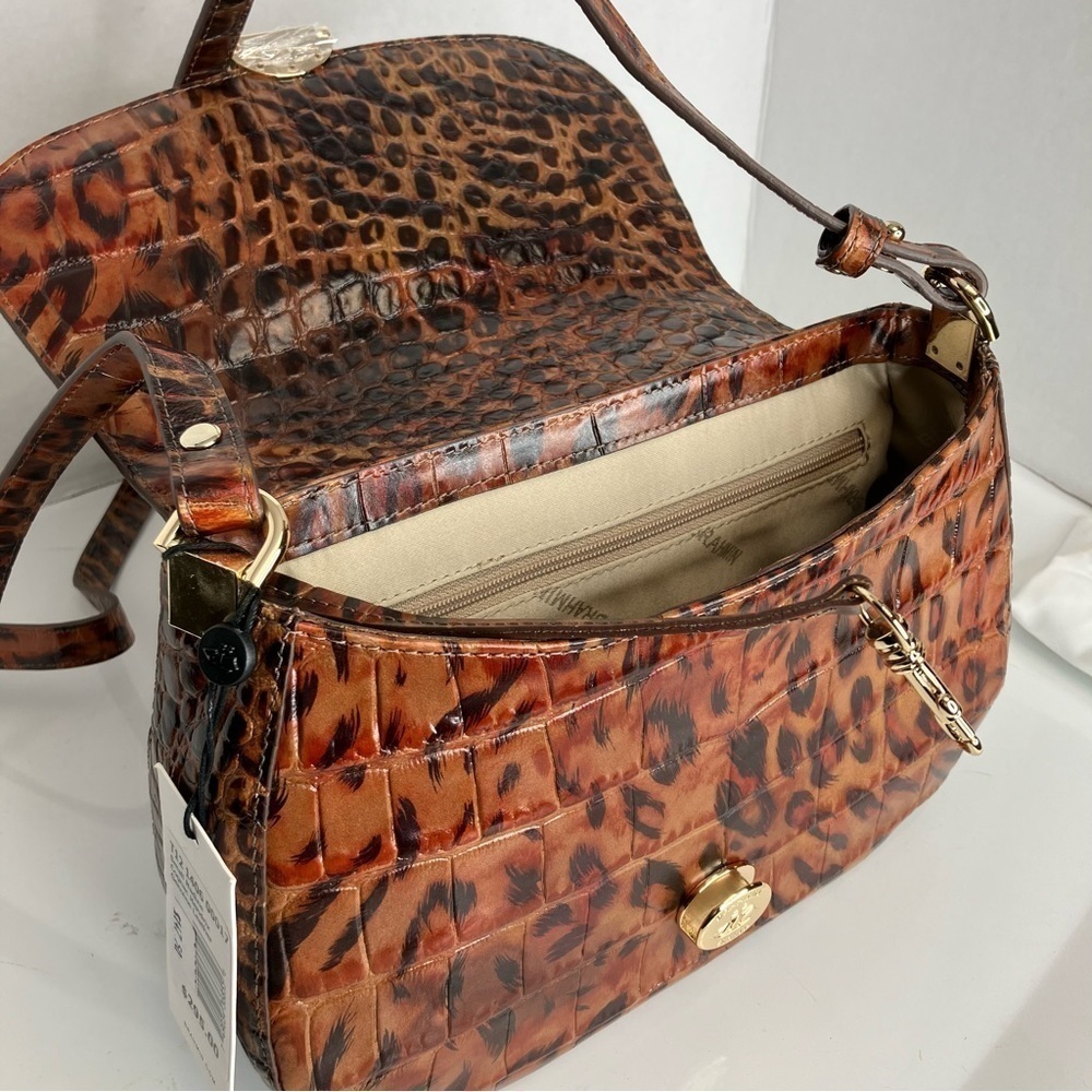 Brahmin Small Nadine Cognac Hendrix genuine Leather crossbody purse - Picture 4 of 10